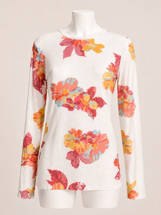 Zara Tops - Zara long sleeve sheer top. White with beautiful floral pattern. Medium